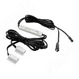 Выключатель инфракрасный (IR) на преграду, накладной, 2 датчика, белый, 12/24V, 36/72W