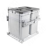 KOMBI 45 Система сортировки и хранения, 2 емкости (30л+30л), крепл. фасада, полн. выдвиж., плавн. закр., направл. Nova Pro