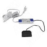 Блок питания тонкий с терминалом розеток 6 шт., тип "LED" и сетевым проводом, AC-230/DC-12V, IP31, 15W