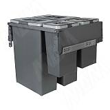 BLOCK 2.0 Система сортировки и хранения 600мм, 4 емкости (35л+35л+8л+8л), крепление к боков., напр.полн. выдвиж., плавн. закр.