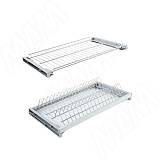 ARIA комплект посудосушителей (сушилка для посуды), гладкая рамка, держатель задн.стенки, поддон, 500мм, серый хром