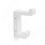 Крючок двухрожковый белый матовый