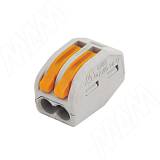 222 Клемма двойная с рычажком, для проводов 0.08-4.0 кв.мм, ток 32А