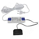 Блок питания с терминалом розеток 6 шт., тип "LED" и сетевым проводом, AC-230/DC-12V, IP31, 15W