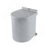 RING Ведро для мусора подвесное 10л с крышкой, с крепежом, цвет серый RAL7042