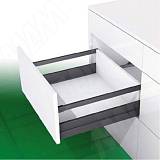 NOVA PRO SCALA [MS] Стандартный ящик h90 мм, с прямоугольным рейлингом, открывание от нажатия/плавное закрывание, графит, 500 мм