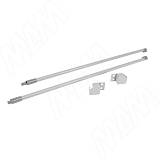 M-TECH комплект круглых рейлингов с фиксаторами 500 мм, серый металлик