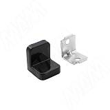 ANGLE Уголок мебельный с пластиковой накладкой 21х21х19 мм, черный