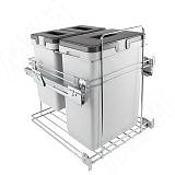 KOMBI 50 Система сортировки и хранения, 3 емкости (30л+10л+9л), крепл. фасада, полн. выдвиж., плавн. закр., направл. Nova Pro