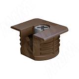 Эксцентрик усиленный в квадратном пластиковом корпусе 16 мм, с бортиком, коричневый