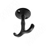 Крючок двухрожковый черный матовый