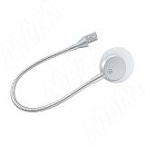 FLEX Светодиодный светильник на гибкой ножке с сенсорным выключателем, торцевое крепление, хром матовый, 12V, нейтральный и теплый белый, 1,5W