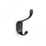 Крючок двухрожковый черный матовый