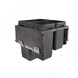 GLOBE 2.0 M50W Система сортировки и хранения, 3 емкости (30л+10л+9л), креп. фасада, полн.выдв., плавн.закр., направл. Nova Pro, без крышек.