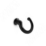 Крючок однорожковый черный матовый
