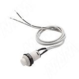 Выключатель круглый, врезной, кнопочный, d=14,4 мм, белый