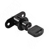 Замок для 2-х дверей, кнопочный + удл. элемент, черный