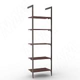 KALI, 1 секция, 2 L-образной стойки, для 5-ти деревянных полок, бронза