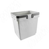 SINGLE M Ведро с ручками, пластик, объем 15л, H=310мм, цвет серый