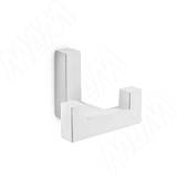 Крючок двухрожковый белый матовый