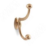 Крючок двухрожковый золото матовое
