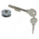 Замок для 2-х дверей, со сверлением, поворотно-задвижной, хром