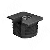 Эксцентрик усиленный в квадратном пластиковом корпусе 16 мм, с бортиком, черный