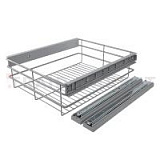 PARTNER Вешало для брюк, 750 мм, серый, полн. выдв., плавн. закр.