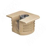 Эксцентрик усиленный в квадратном пластиковом корпусе 16 мм, с бортиком, бежевый