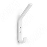 Крючок двухрожковый белый матовый