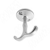 Крючок двухрожковый хром матовый