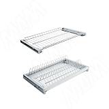 ARIA комплект посудосушителей (сушилка для посуды), гладкая рамка, держатель задн.стенки, поддон, 450мм, нерж.сталь