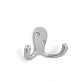 Крючок двухрожковый хром матовый