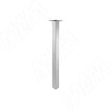 Пинск опора для стола квадратная, 50х50мм, H714+18 мм, хром матовый (RAL 9006, муар)